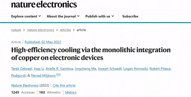 重大突破！美国科学家研发铜涂层散热技术 体积更小功率增740%