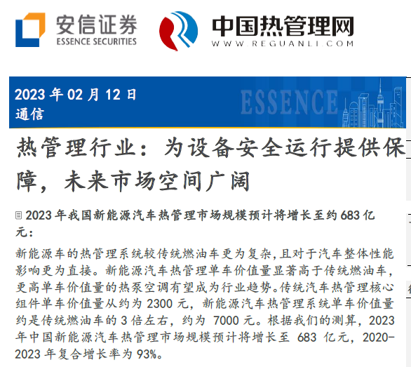 安信证券-热管理行业:为设备安全运行提供保障,未来市场空间广阔