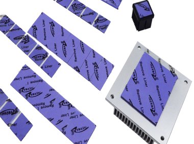 4.7W导热硅胶片TIF600紫蓝色带自粘而无需额外表面粘合剂